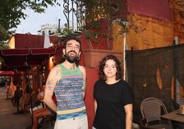 Héctor and Sinara outside La Polaca in Marbella